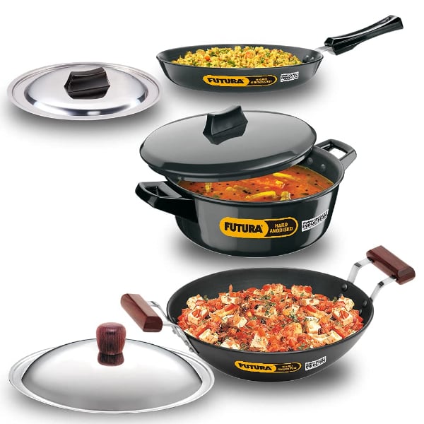 Hawkins Futura Hard Anodised 3 Piece Induction Cookware Set 1
