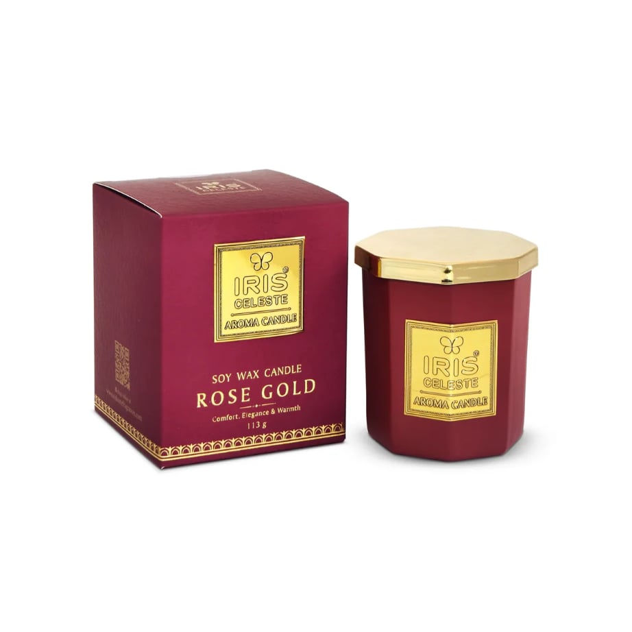 IRIS Celeste Soy Wax Aroma Candle - Rose Gold