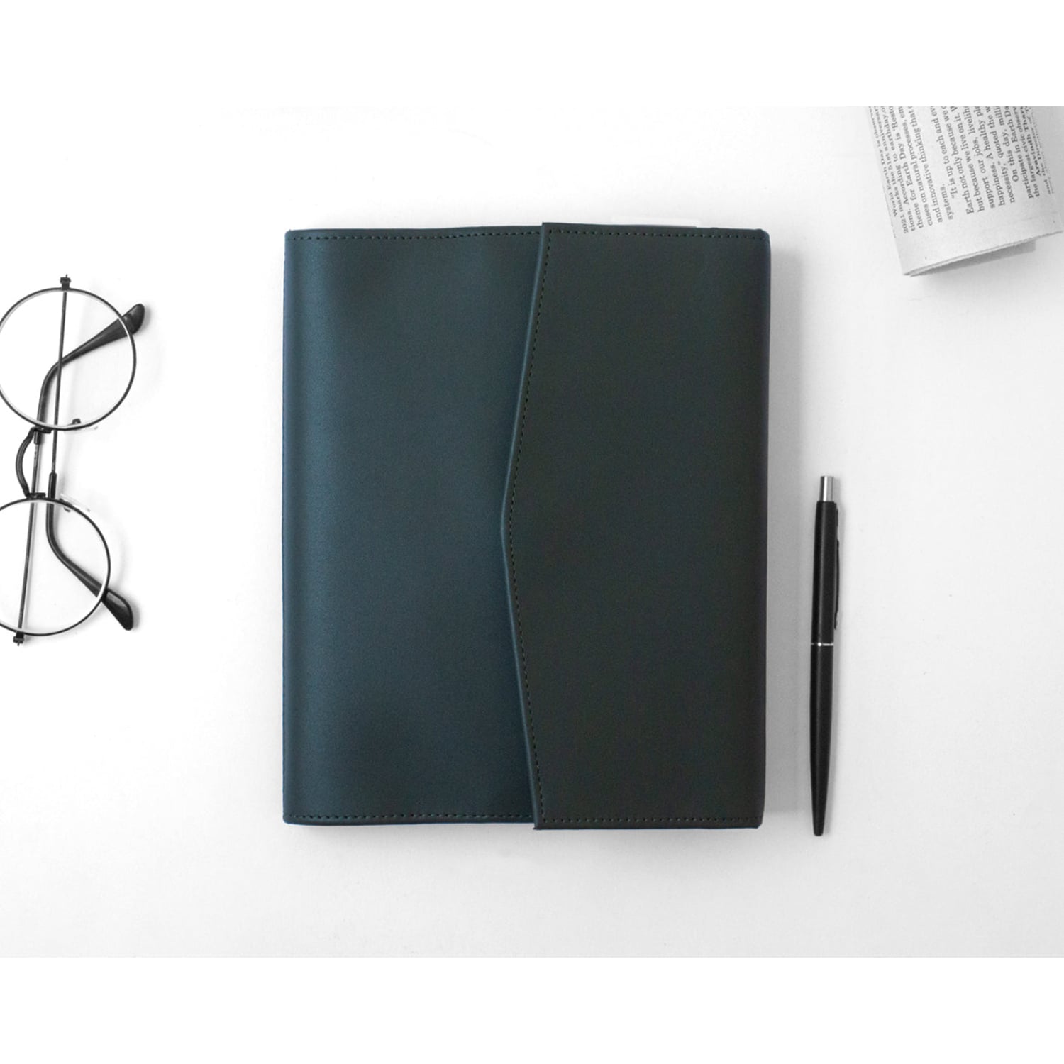 Leather Chef Executive Leather Diary Army Green