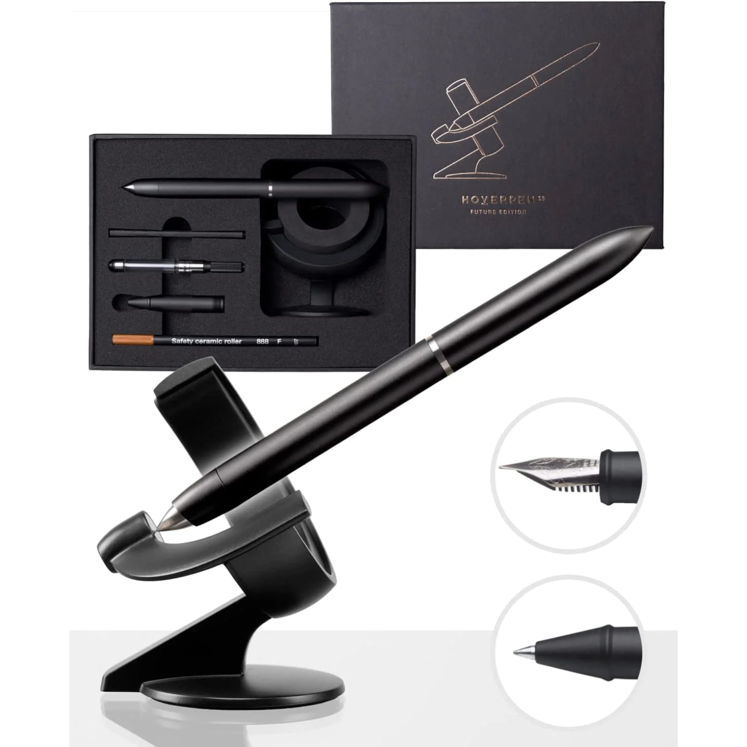 Novium Hoverpen 3 Best Luxury Fountain Pen Deep Black