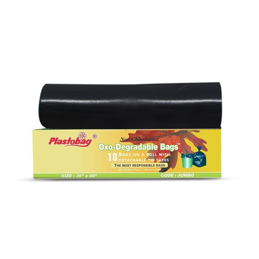 Plasto Garbage Bag Oxo Degradable Jumbo 36*48 10 Nos Yellow Box