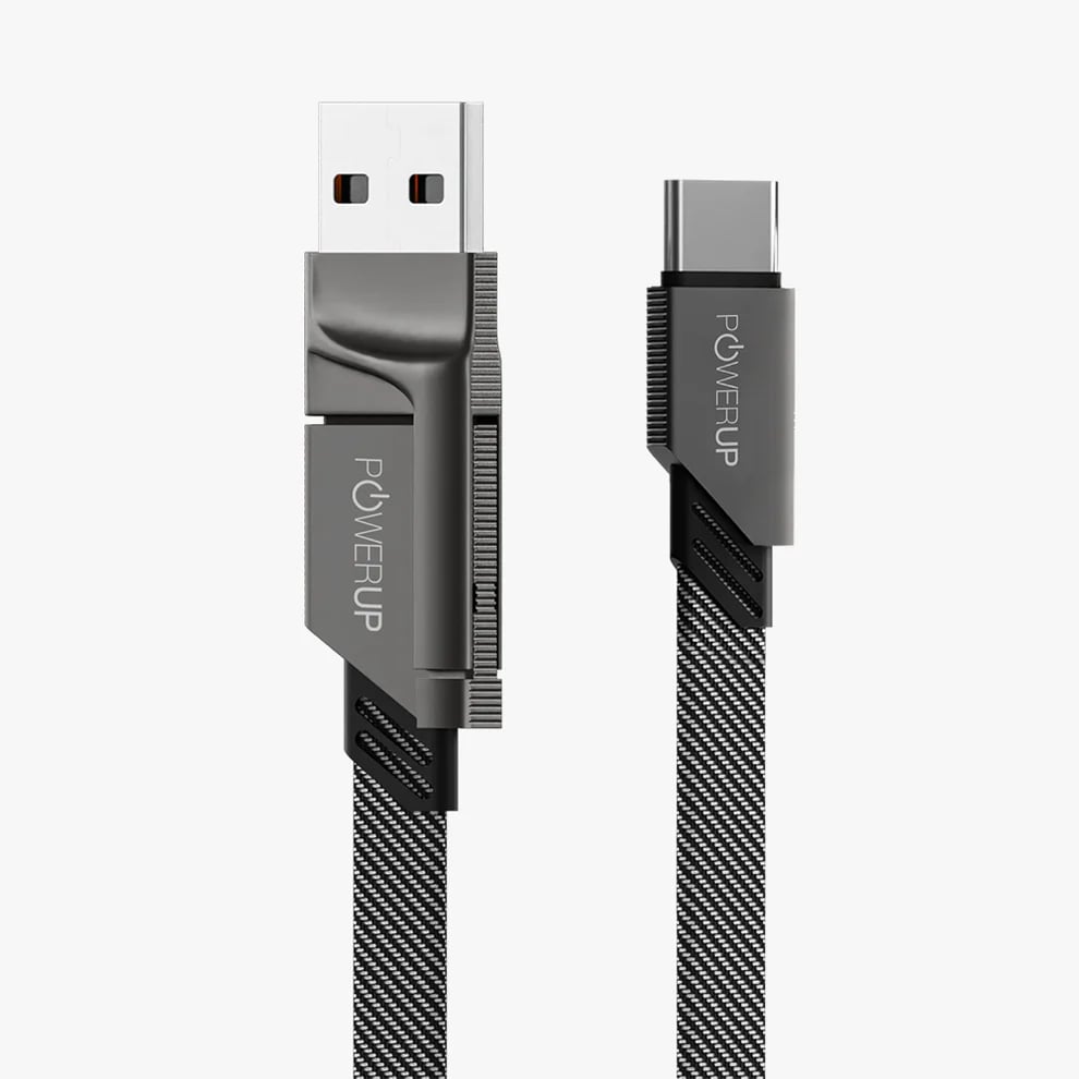Powerup QuadMax 2IN1 66W Zinc Alloy 1.2m Cable - Copper