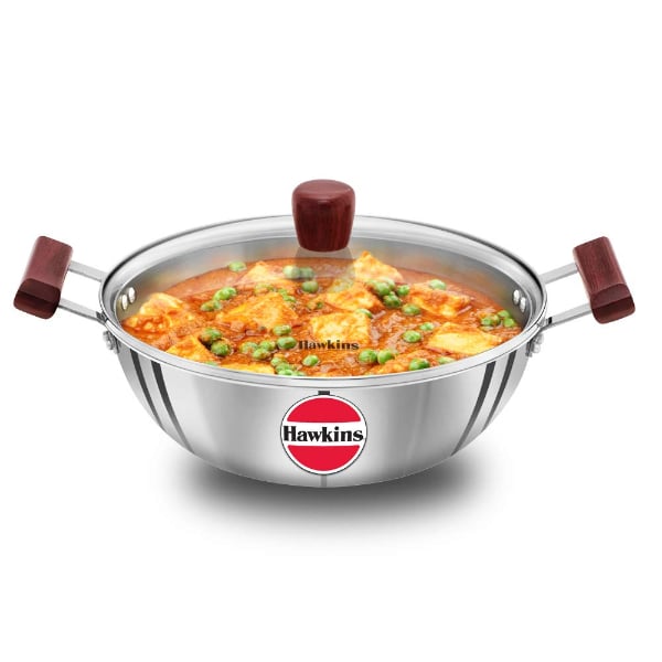 Hawkins Tri-Ply Stainless Steel 4L Induction Deep-Fry Pan With Glass Lid