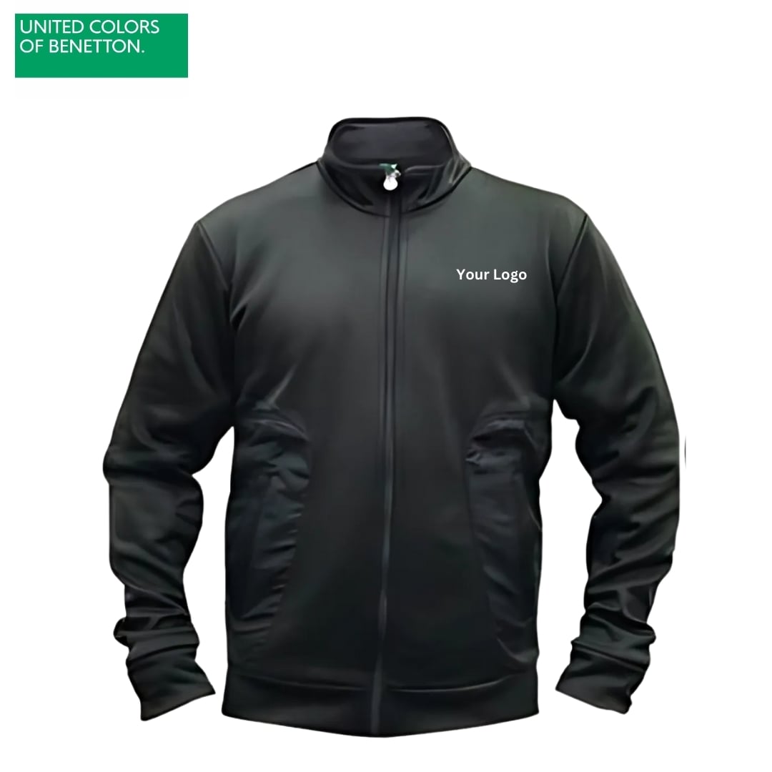 United Colors of Benetton Black Bonded Fleece Jacket