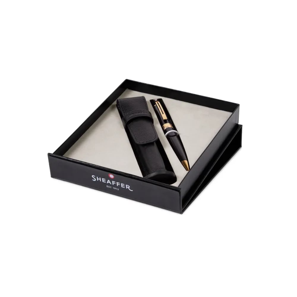 Sheaffer Gift Set Glossy Black 300 BP Pen &GT Pouch