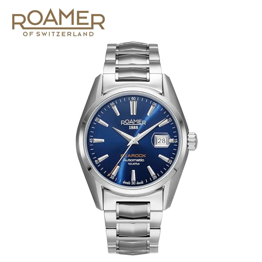 Roamer Searock Automatic Analog Blue Sunray Round Dial Men's Watch - 210665 41 45 20