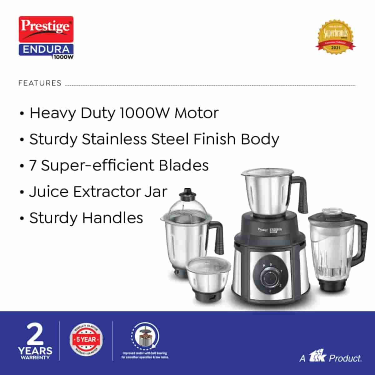 Prestige 42545 Endura 4 Jar Mixer Grinder