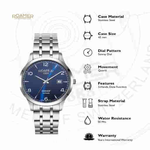 Roamer Seehof Gents Blue W/Pnp Watch