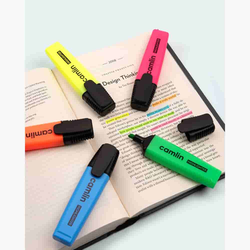 Camlin Highlighters Assorted pouch of 5 Shades