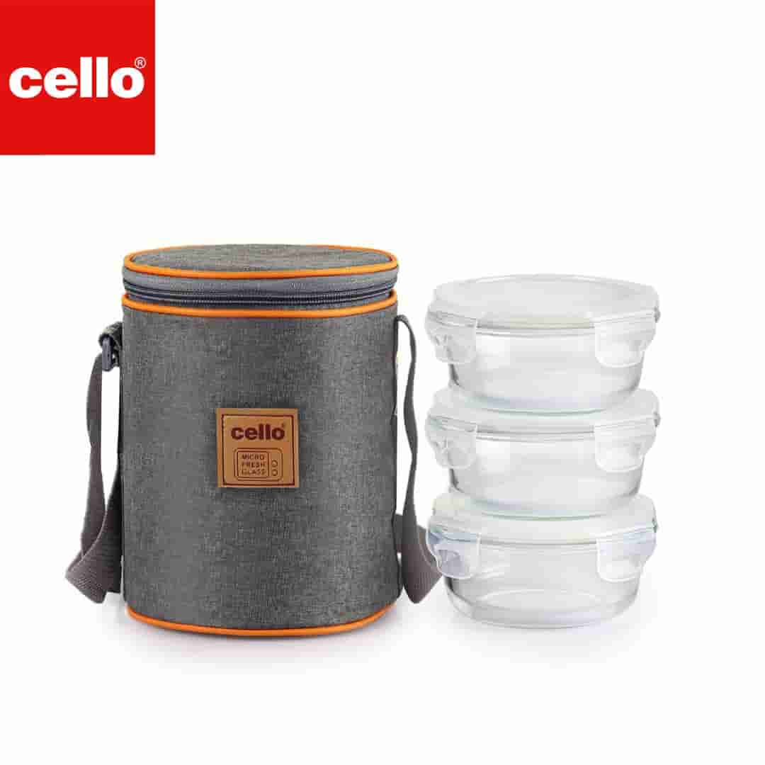 Royale Round Glass Lunch Box 3Pcs Set