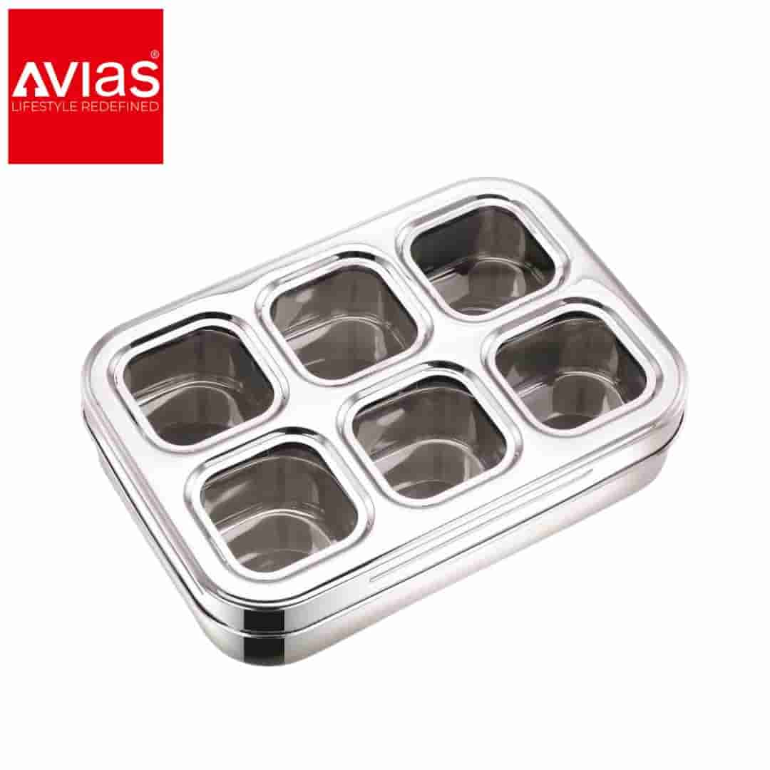 Avias 6 Square Spice Box (Design) � Stylish Spice