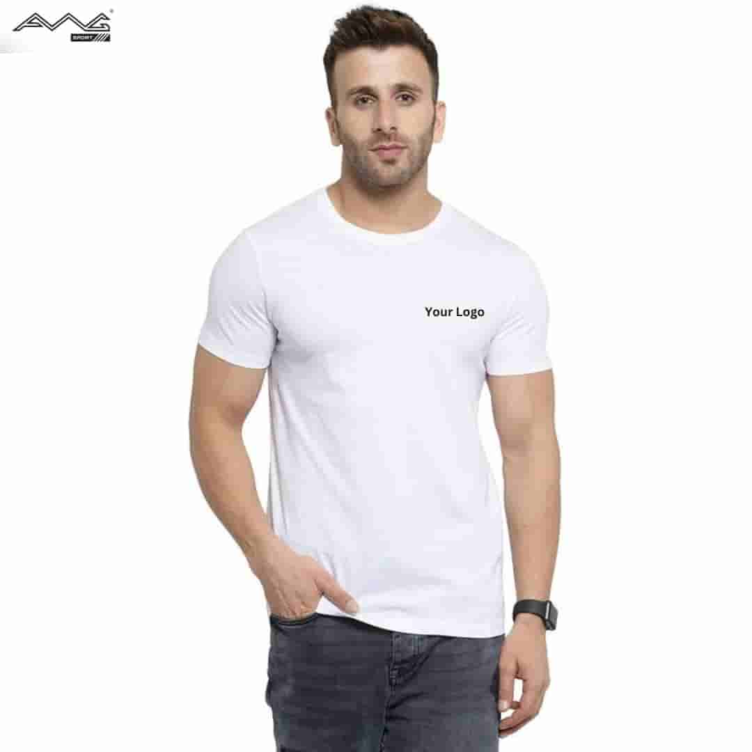 Awg Cotton Round Neck Bio Wash T Shirt White