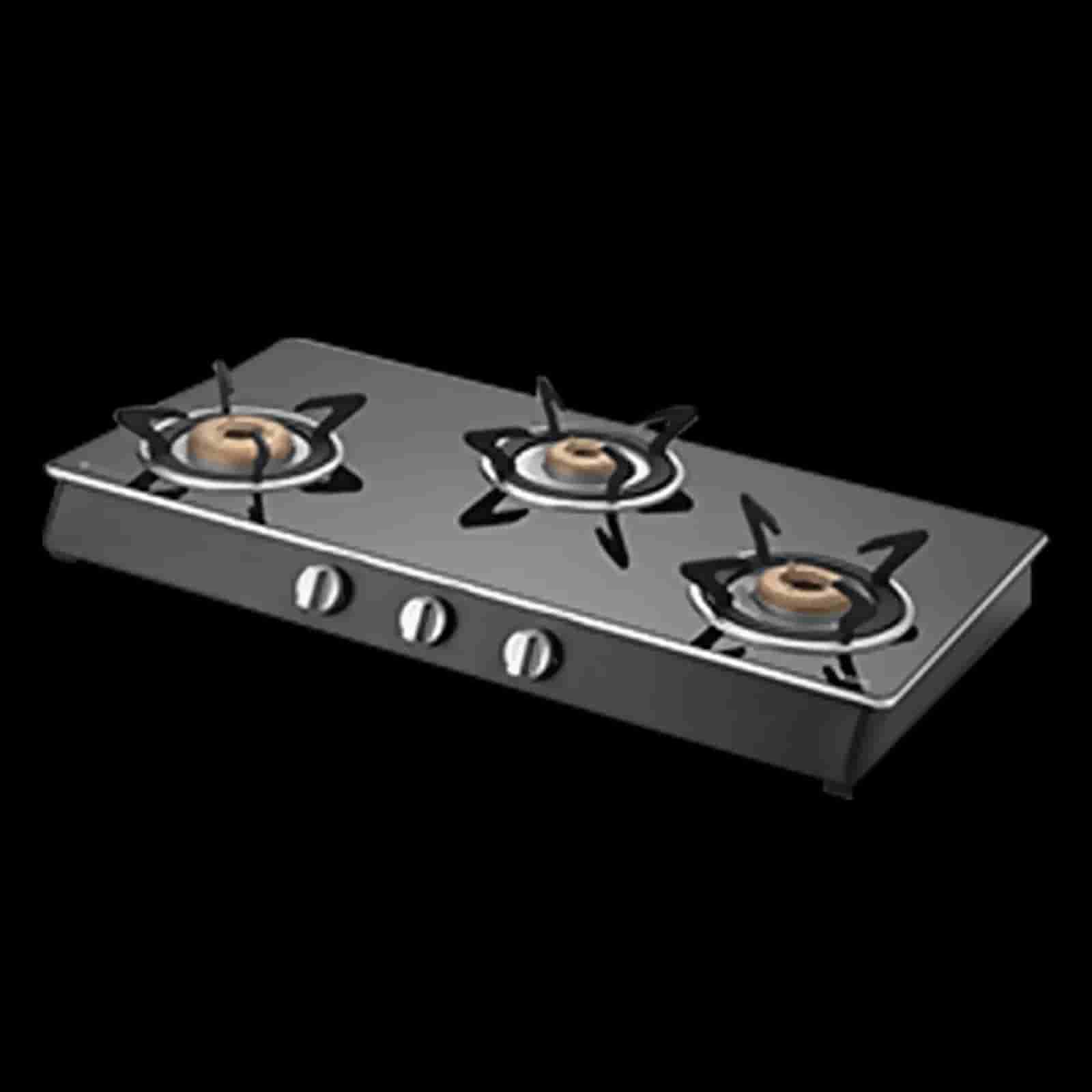 Kaff CTAI773B Cook Top 3 Brass Burners Auto Ignition Gas Stove