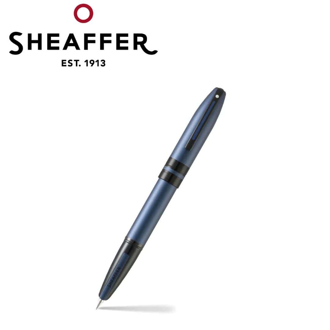 PEN SHEAFFER�ICON E9110 METALIC BLUE� WITH GLOSSY BLACK MEDIUM FP