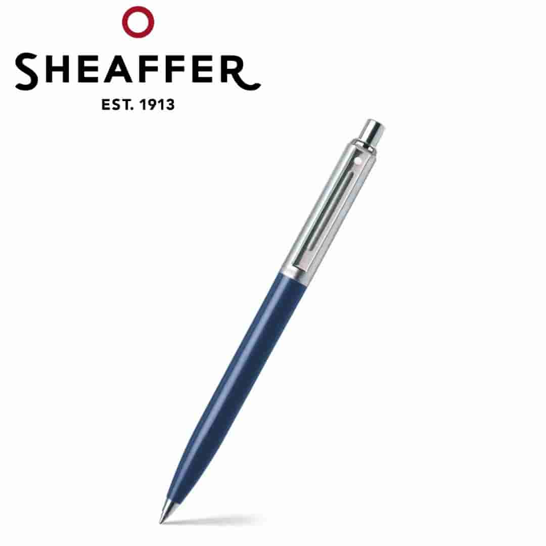 PEN SHEAFFER SENTINEL E321 BLUE BARREL BRUSHED CHROME CAP AND CHROME TRIM BP