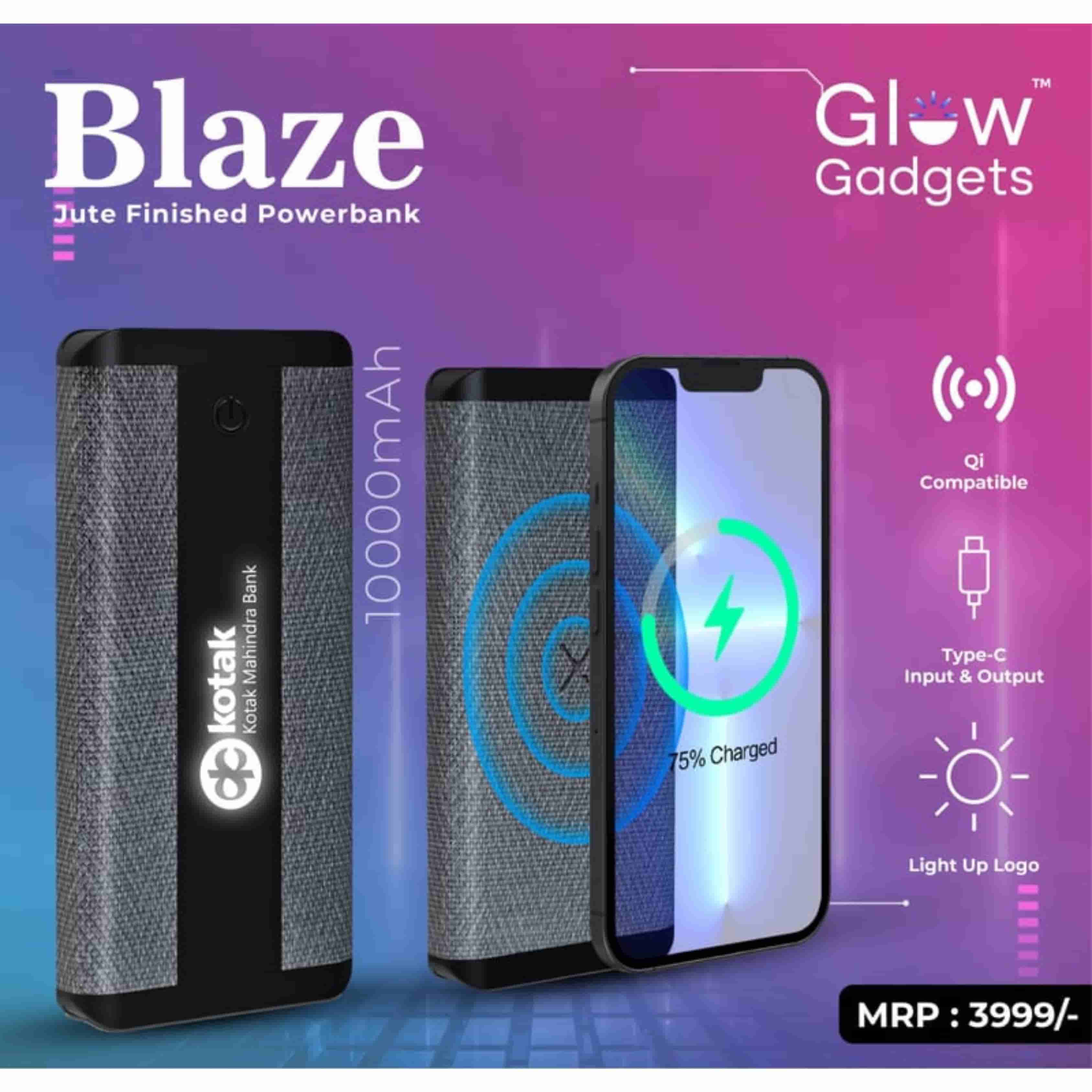 Glow Gadgets Blaze 10000 mAh Jute Finished Powerbank
