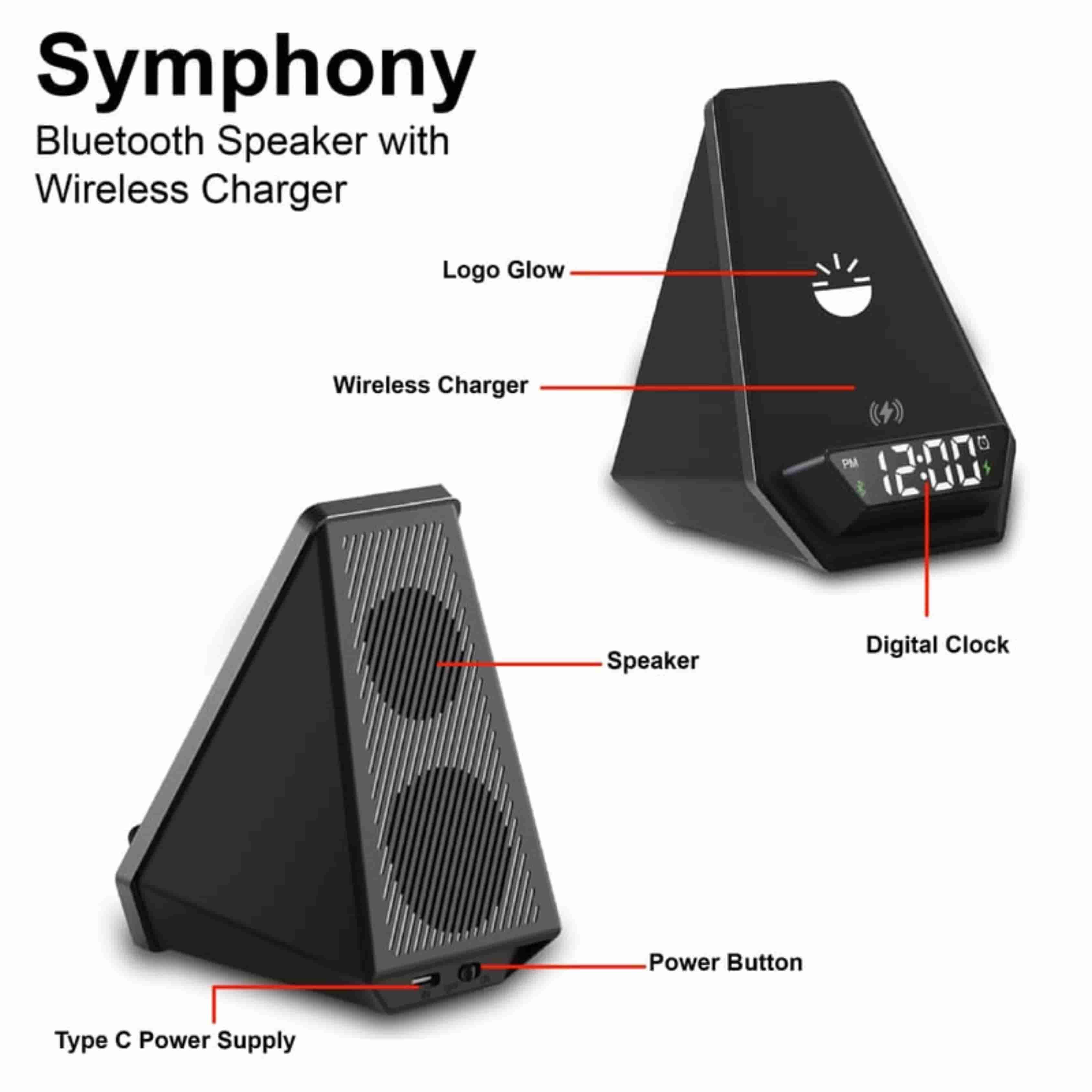 Glow Gadgets Symphony Bluetooth Speaker With Wireless Charging