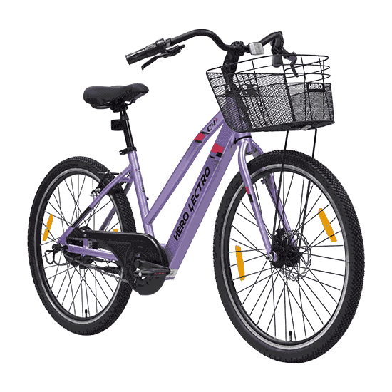 Hero Lectro C4 Plus SS Electric Cycle (Purple)