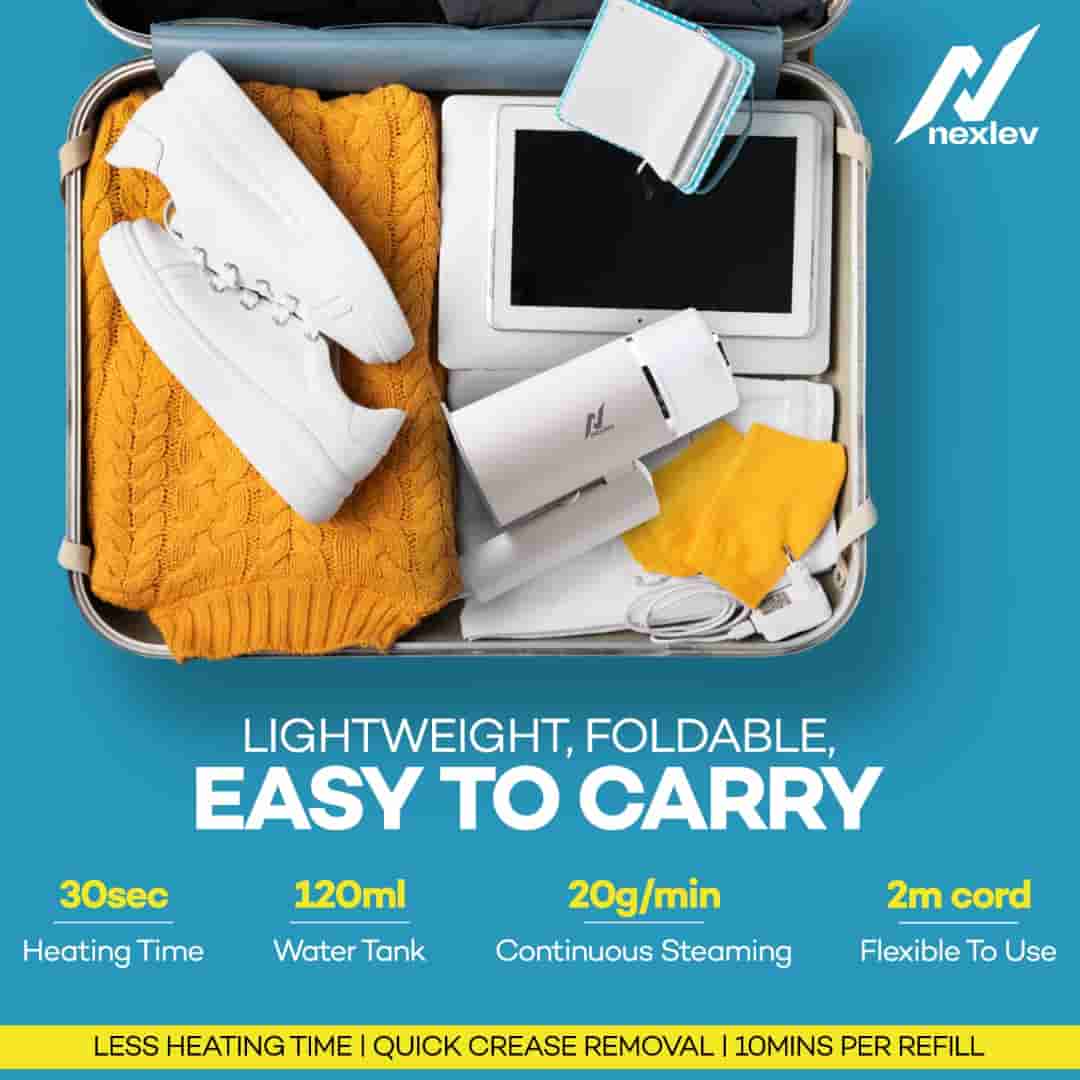 NexLev Foldable Garment Steamer Compact & Portable GS-05