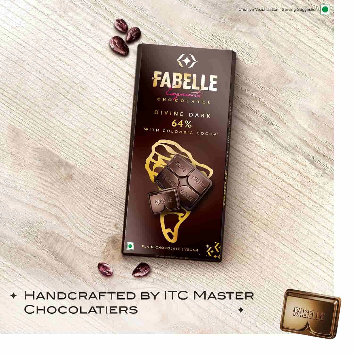 Fabelle Divine Dark 64% With Colombia Cocoa Luxury Dark Chocolate Bar