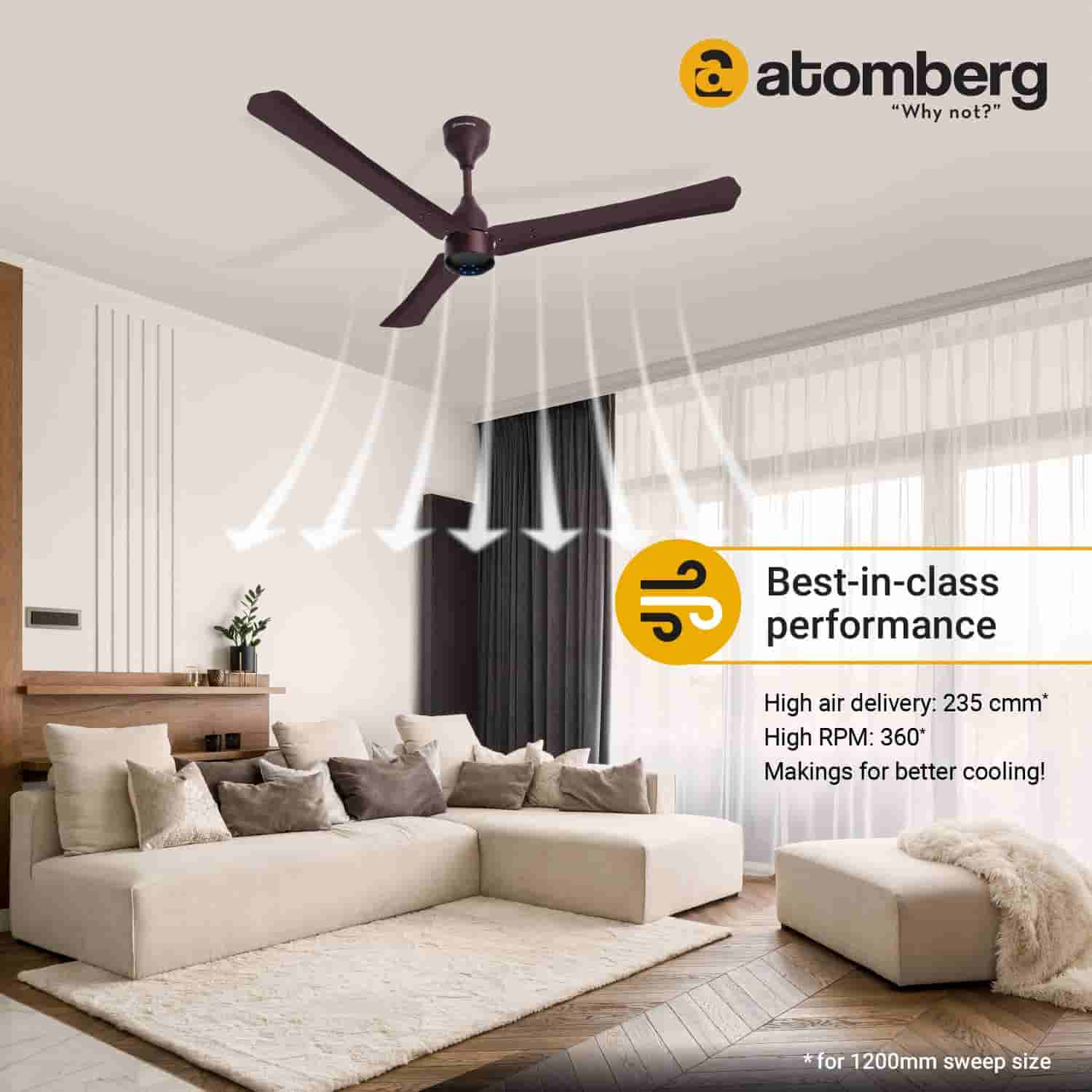 Atomberg Renesa+ CF 1.2M 35W Umber Brown