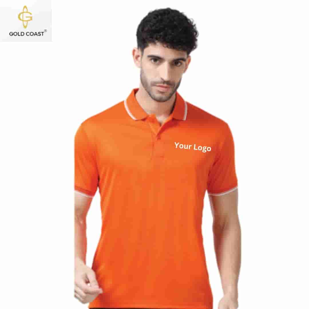Gold Coast DotKnit Dri-Fit Polo T-Shirt - Orange