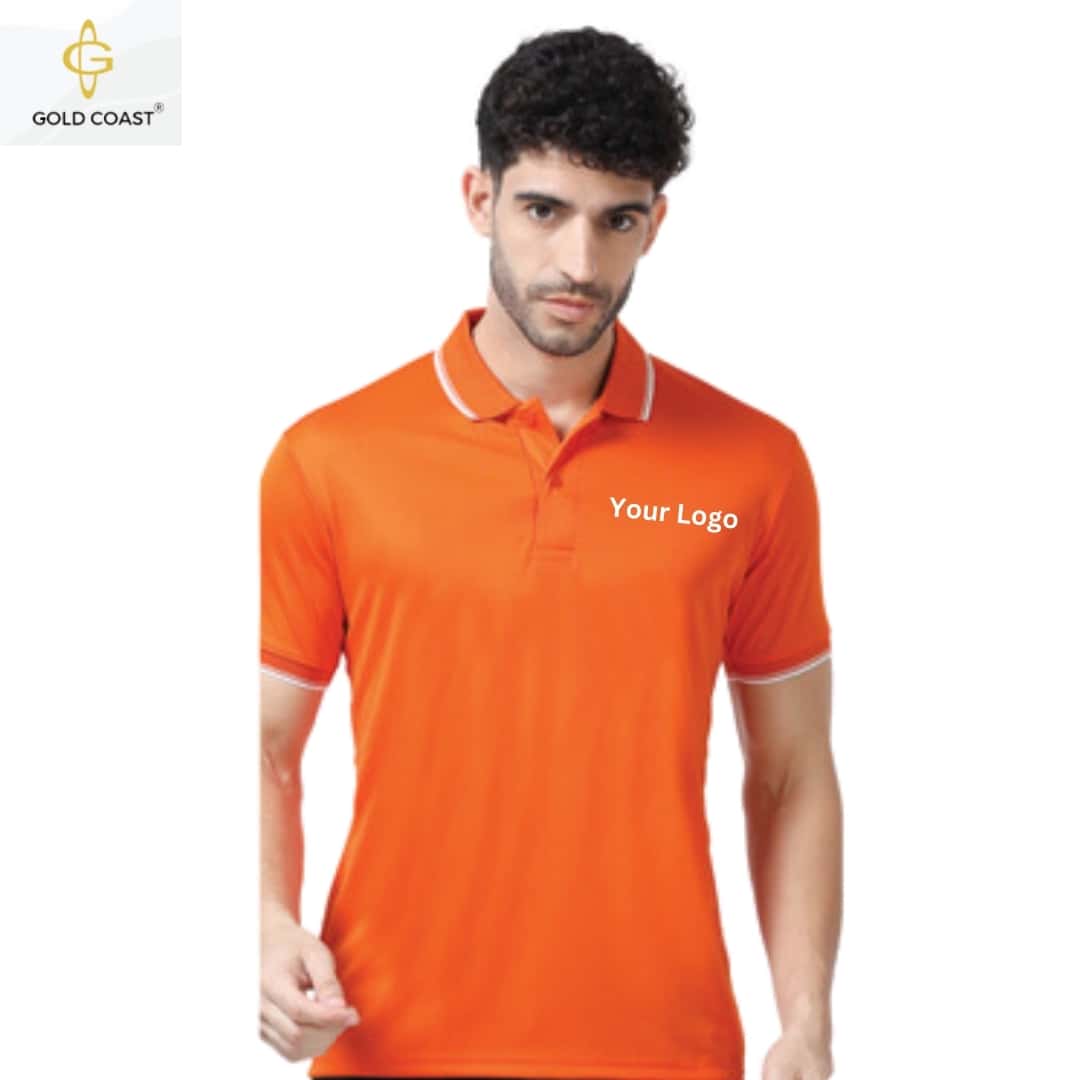 Gold Coast DotKnit Dri-Fit Polo T-Shirt - Orange