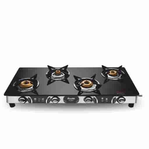 Preethi Bluee Flame Jumbo Max 4 Burner Glass Top Gas Stove