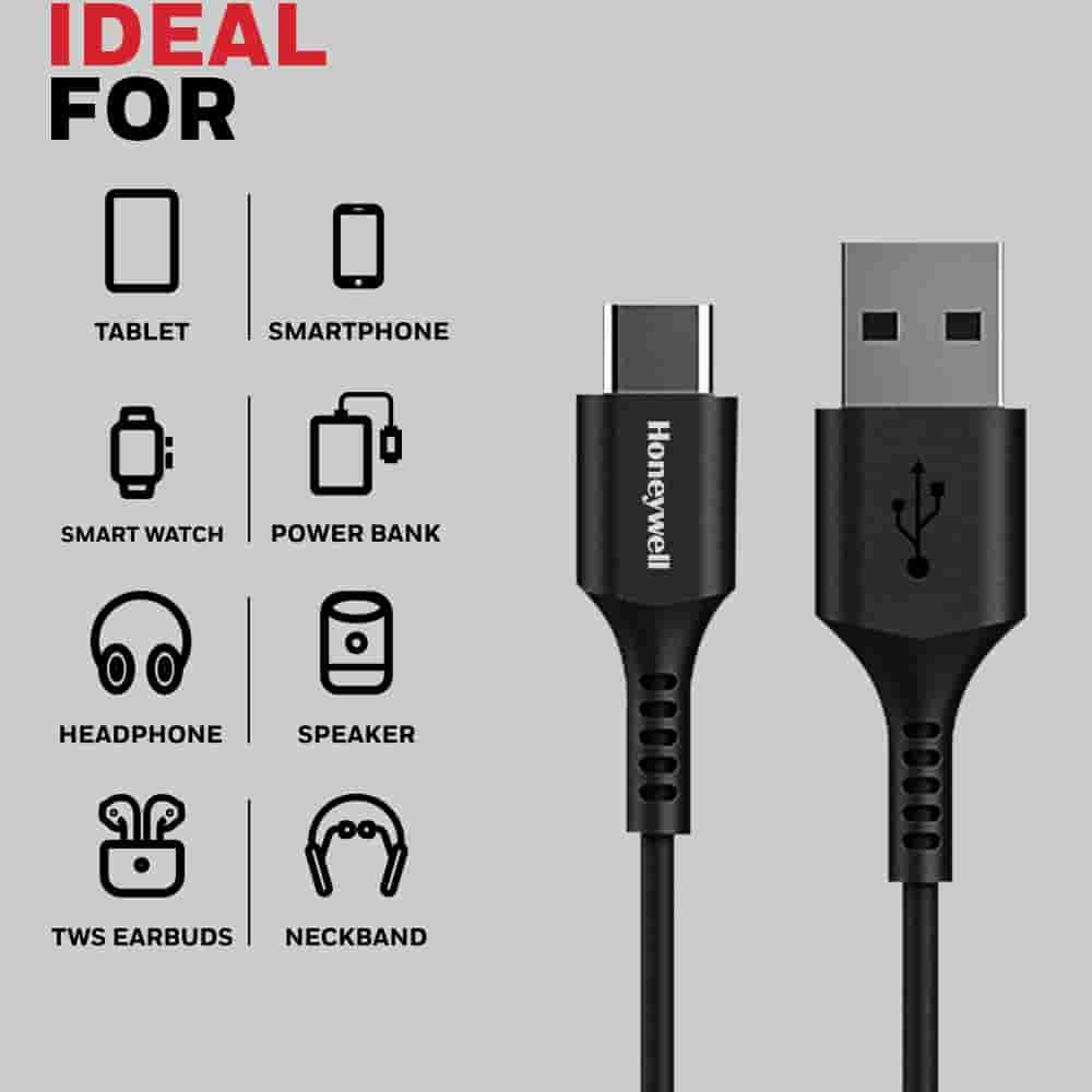 Honeywell USB 2.0 to Type C cable 1.8Mtr Black