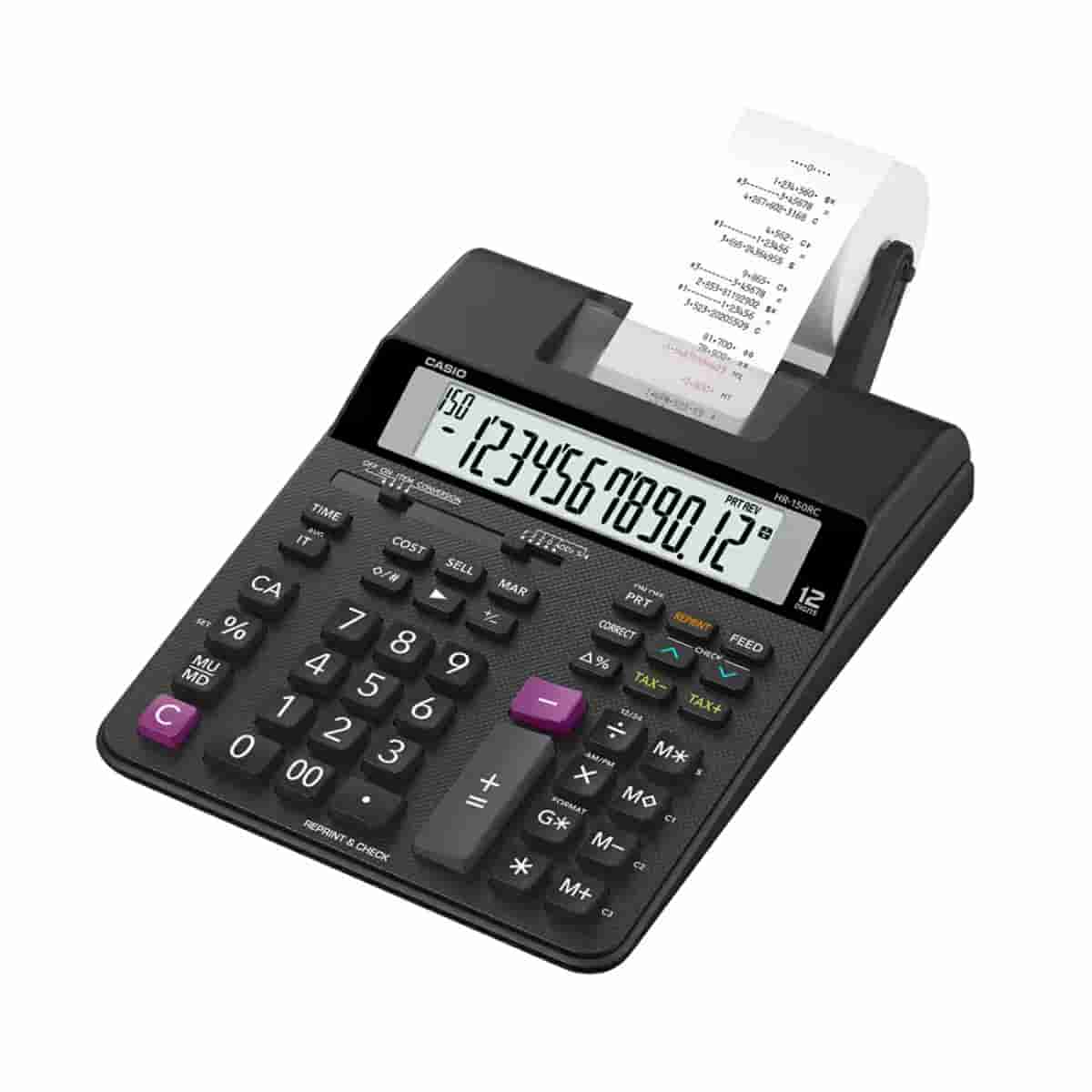 Casio Desk Type Print & Reprint Calculator HR-150RC