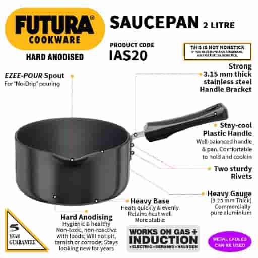 Hawkins Futura 2L Hard Anodised Induction Sauce Pan