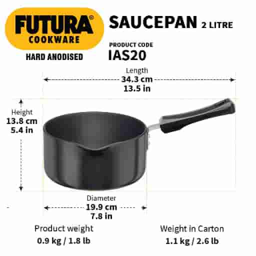 Hawkins Futura 2L Hard Anodised Induction Sauce Pan