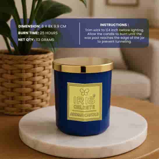 IRIS Celeste Soy Wax Aroma Candle - Coral Blue
