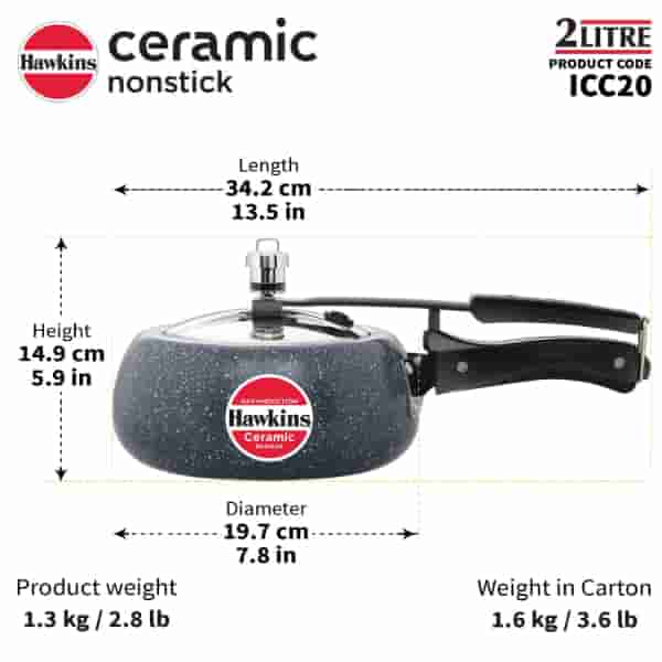 Hawkins 2 Litre Ceramic Induction Pressure Cooker