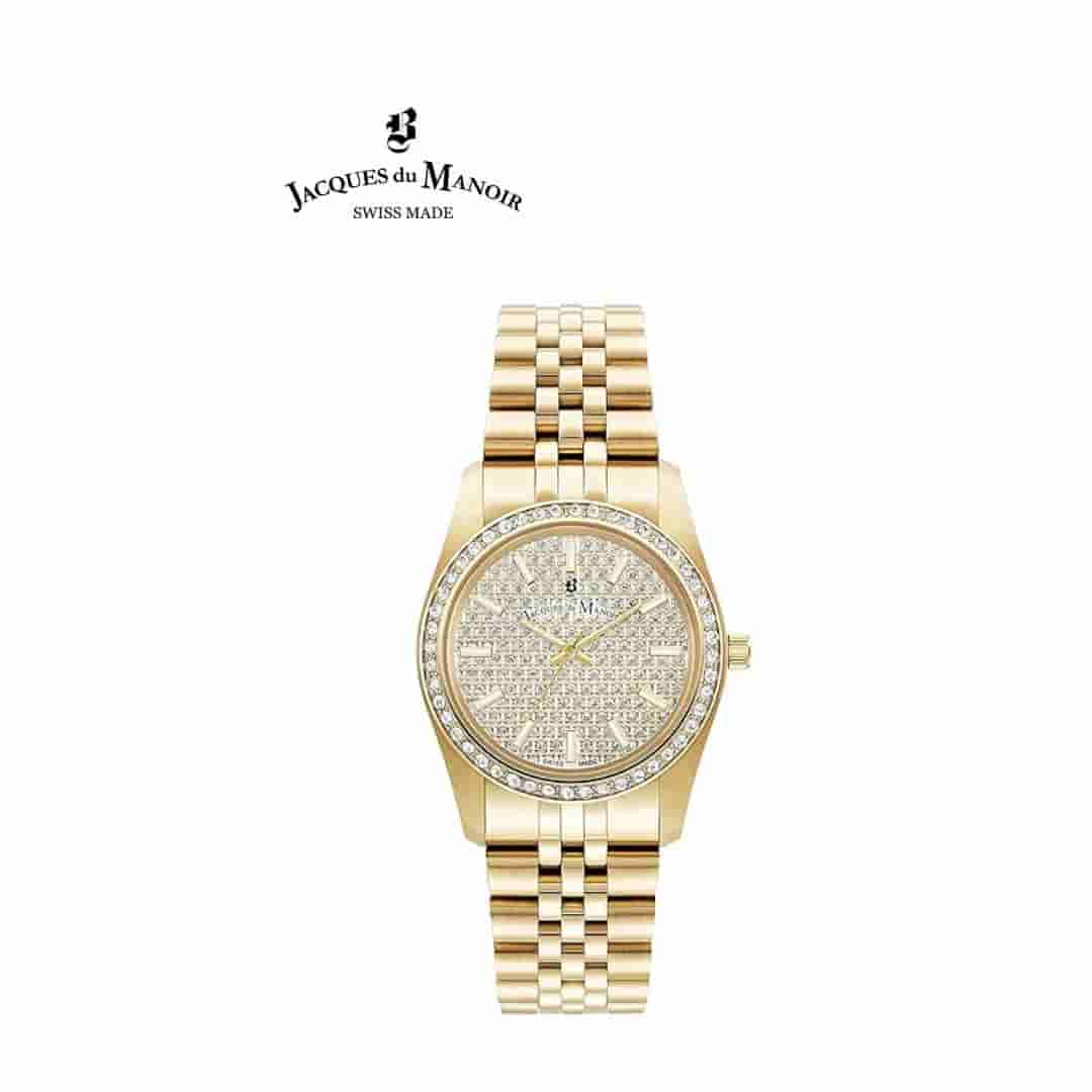 Jacques Du Manoir Inspiration Glamour Analog Gold Dial Women's Watch
