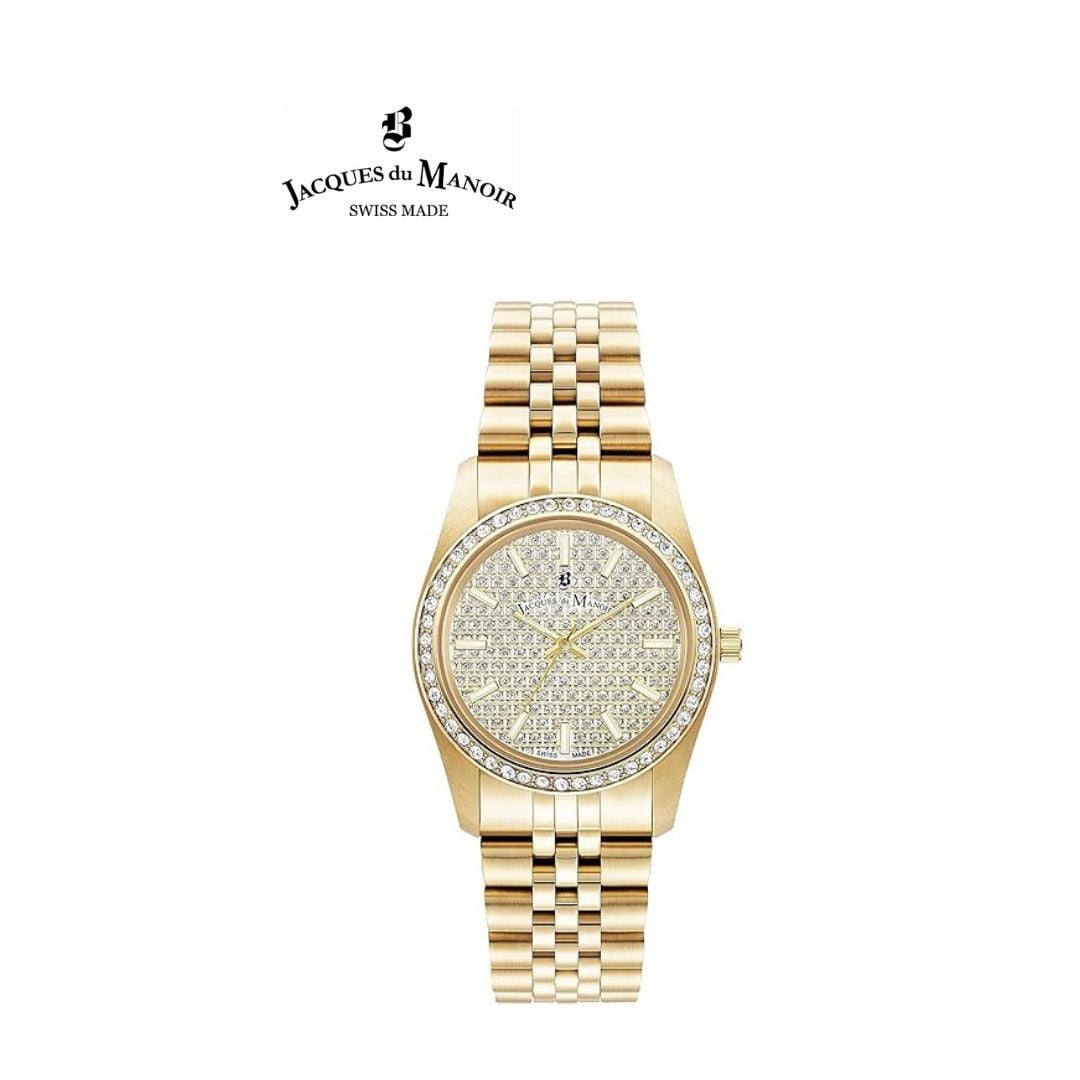Jacques Du Manoir Inspiration Glamour Analog Gold Dial Women's Watch