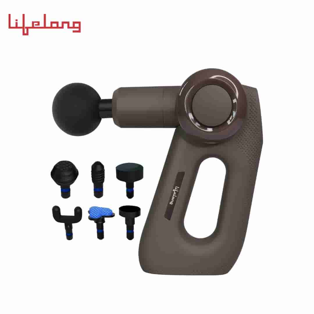 Lifelong Massage Gun Machine with Hot & Cold Massage Heads - Full Body Gun Massager for Deep Tissue Muscle Massage - Rechargeable Massager Gun for Pain Relief of Back, Neck, Shoulder, Hand, Foot & Leg