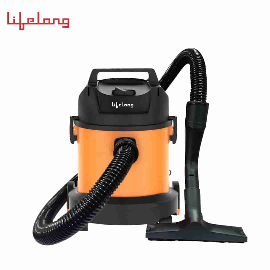 Lifelong 800-Watt Vacuum Cleaner for Home Use, 6 Litre, Wet & Dry, 2.75 Meter Cord, 1.8 Meter Hose| LLVC930| Plastic Body (Orange)