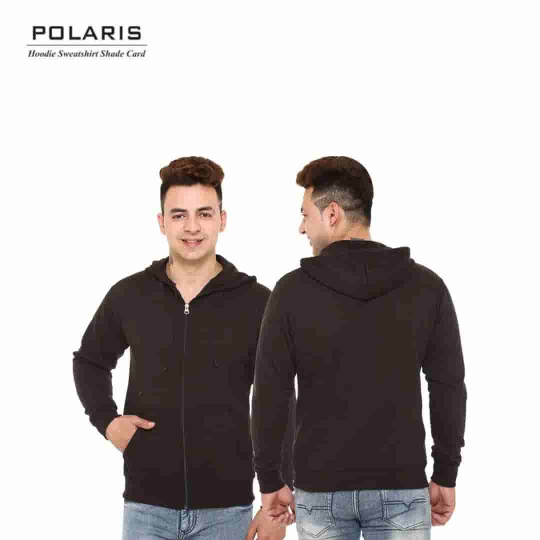 PIKMEE Men's POLARIS Hoodie Sweatshirt Zip Black