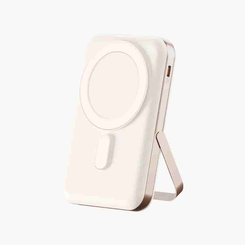 POWERUP MAGSAFE POWER BANK With Stand 10000mAh - White|Gold