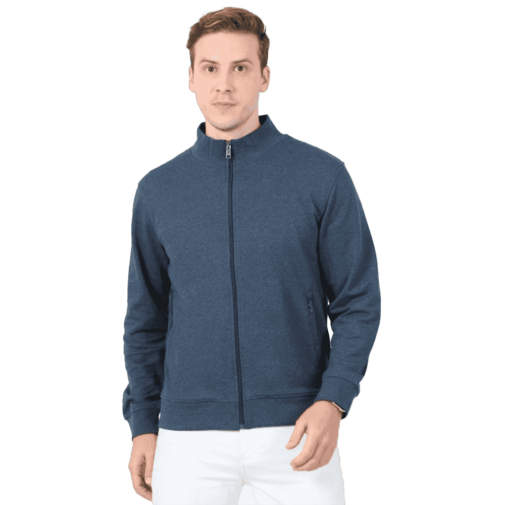 Rare Rabbit Navy Melange Cotton Sweat Shirt