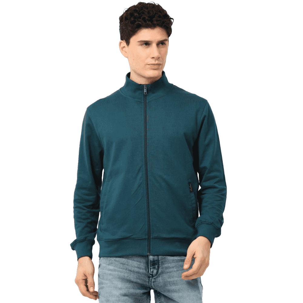 Rare Rabbit Petrol Blue Cotton Sweat Shirt