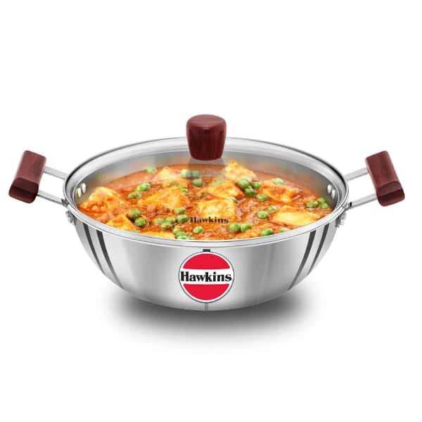 Hawkins Tri-Ply Stainless Steel 4L Induction Deep-Fry Pan With Glass Lid