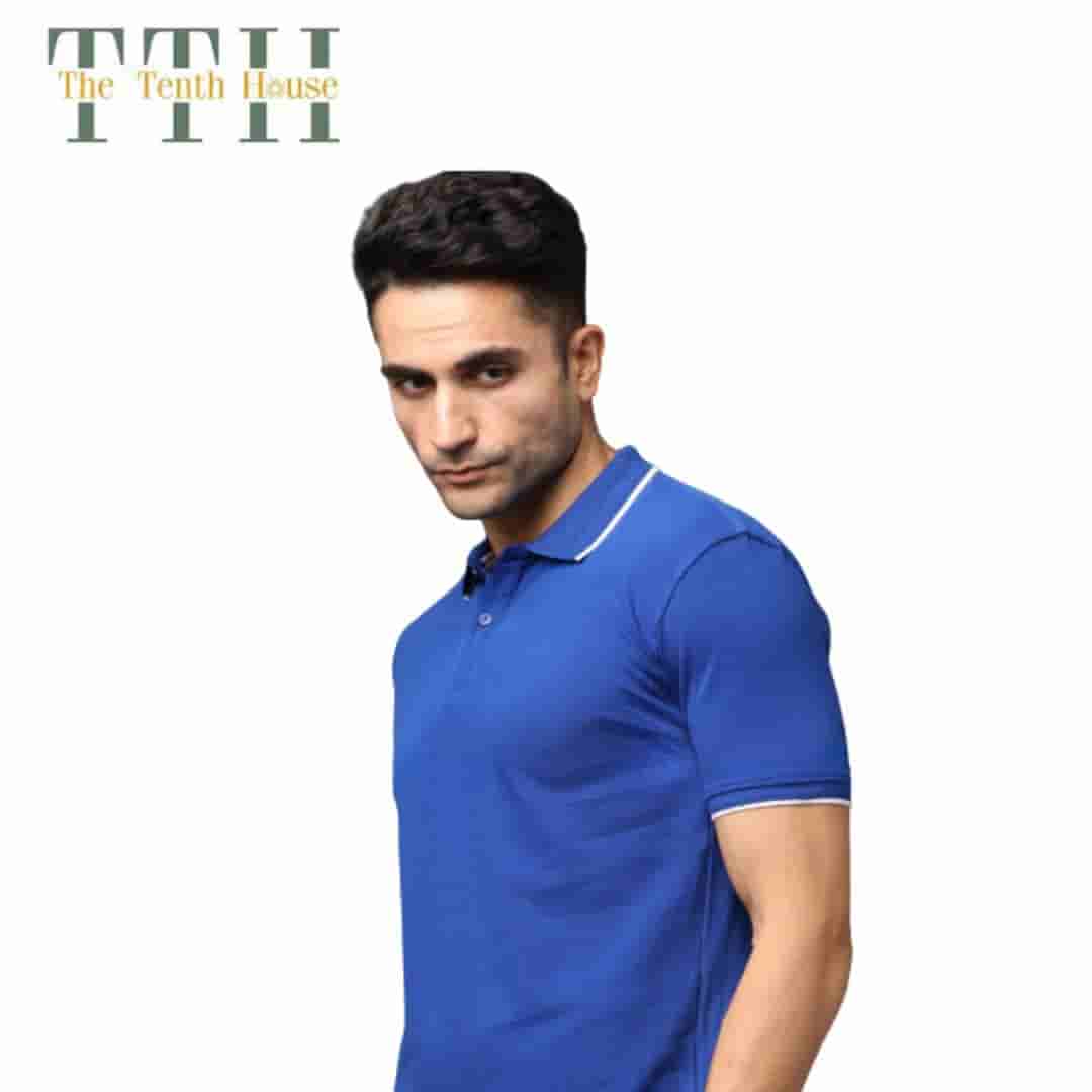 TTH Premium Polo T Shirt Royal Blue With White Tipping