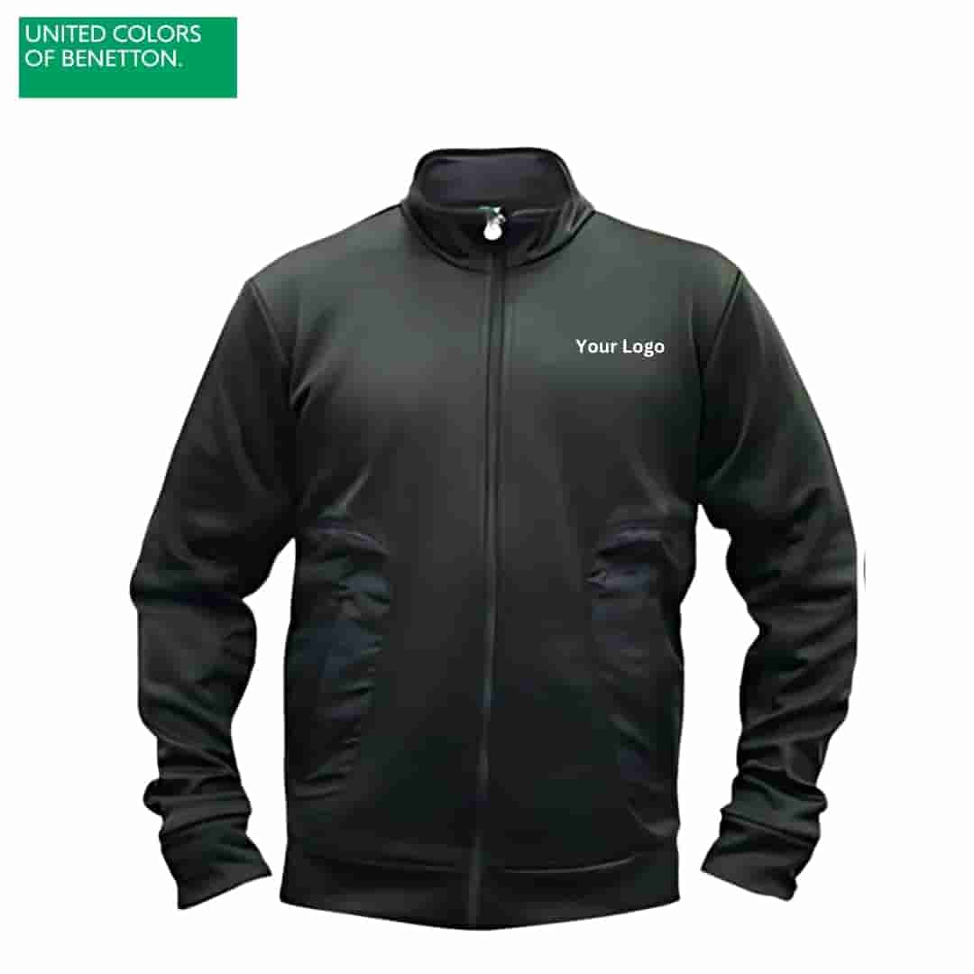 United Colors of Benetton Black Bonded Fleece Jacket
