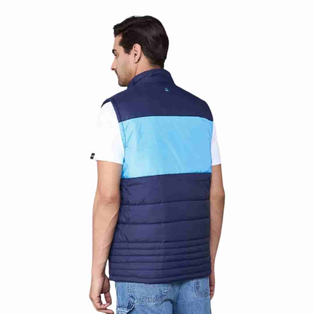 United Colors of Benetton Sleeveless Bomber Jacket Blue
