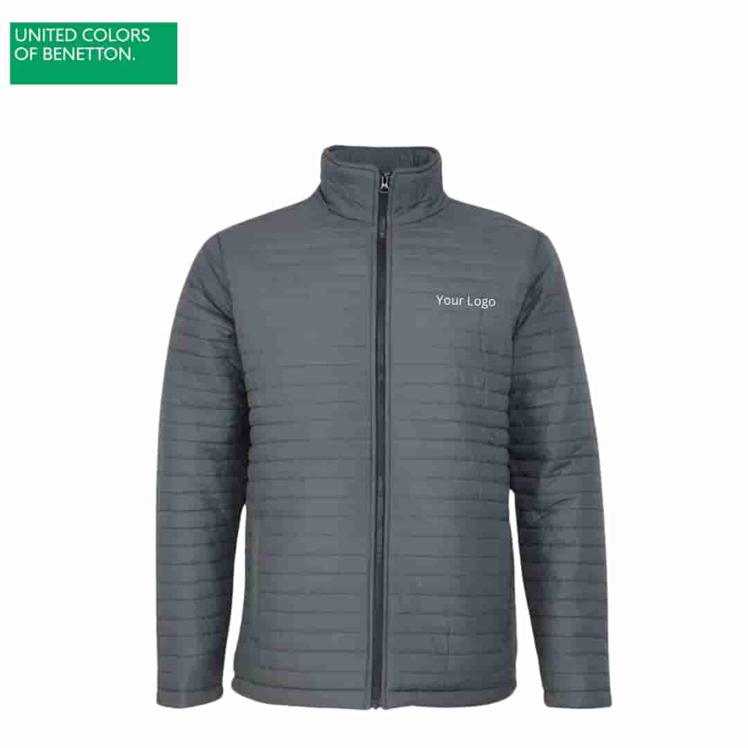 United Colors of Benetton Grey Full Sleeve Bomber Jacket