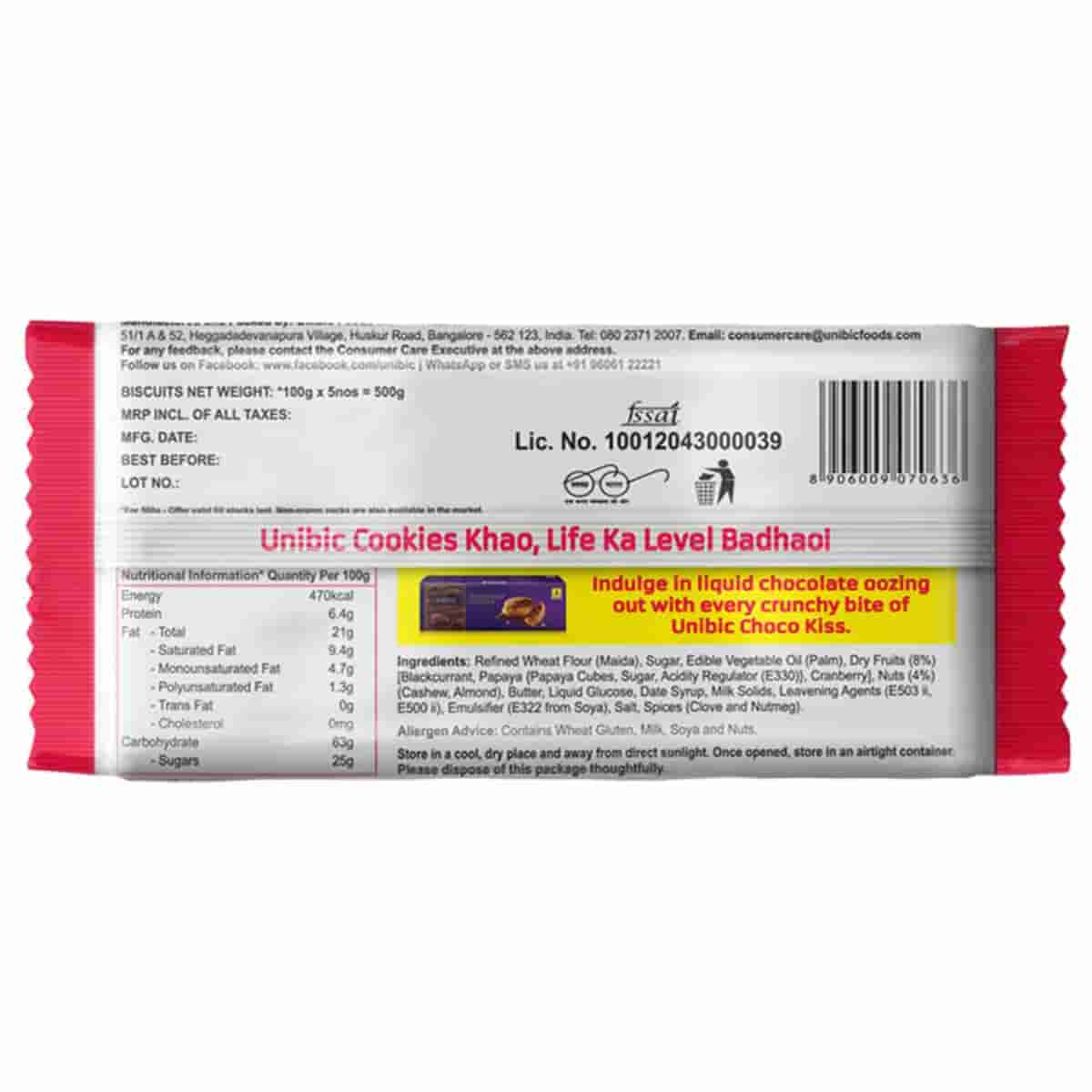 Unibic Fruit & Nut Cookies 500 G Pack of 3