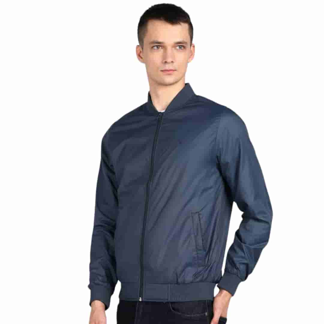 Van Heusen Navy Polyester Jacket - Smart and Sleek