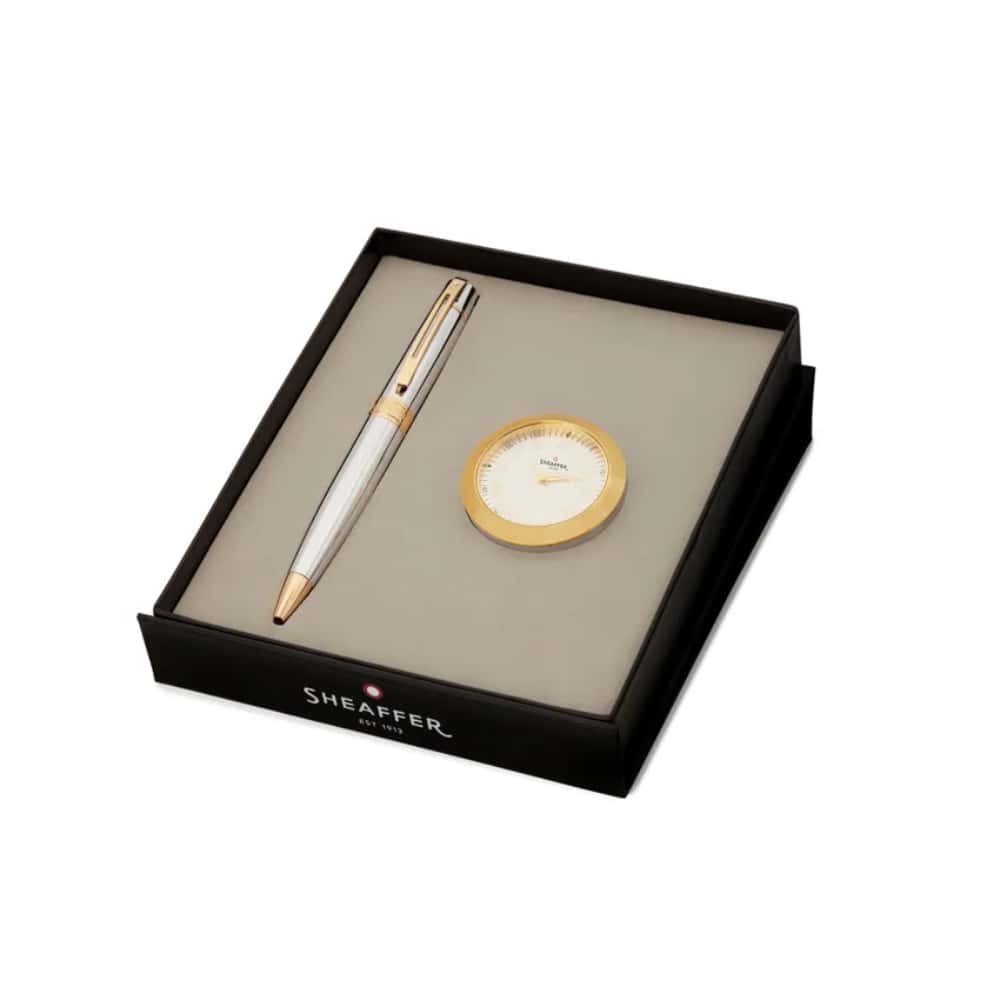 Sheaffer Gift Set 300 Ballpoint Pen with Table Clock